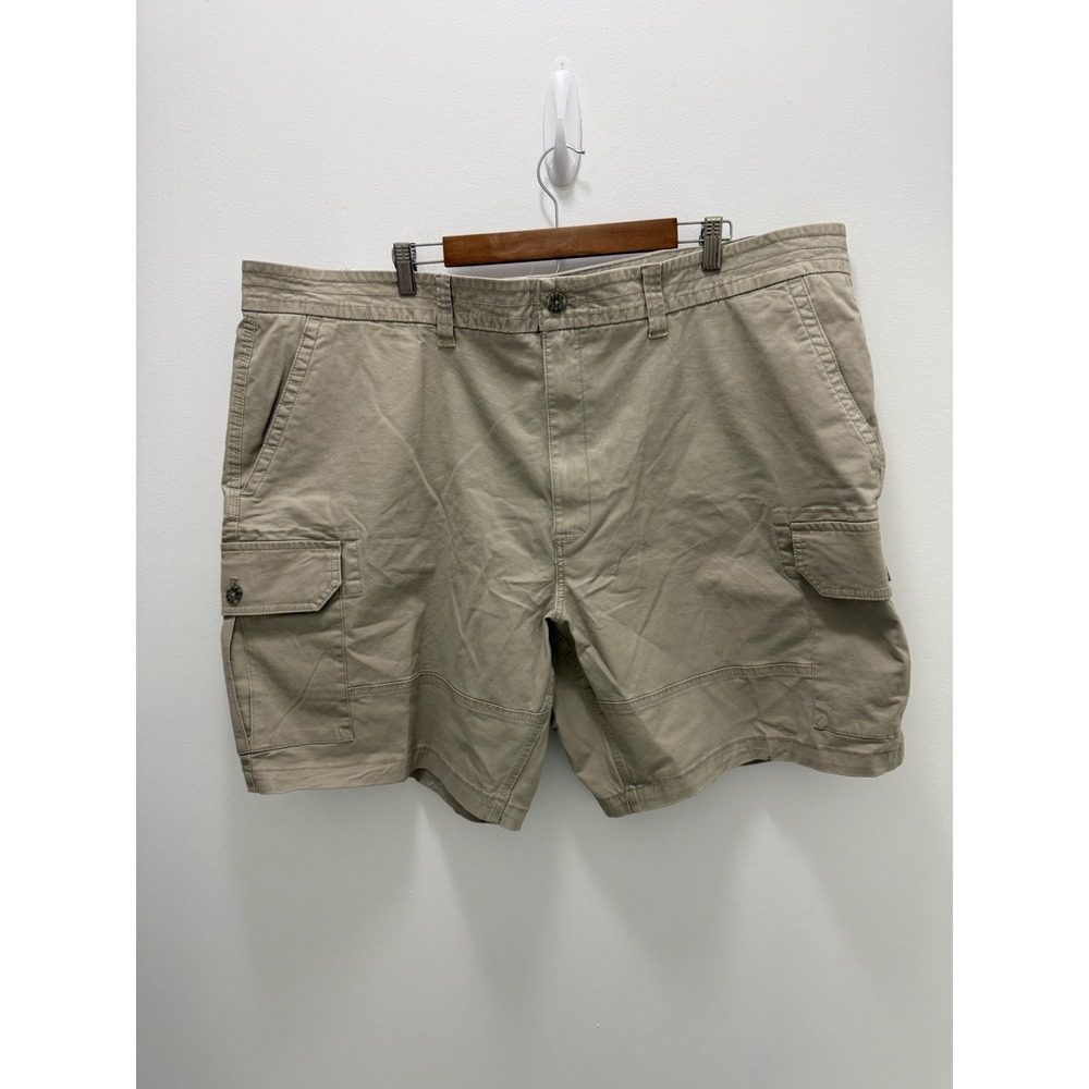 Chaps Mens Cargo Shorts 48 Khaki Tan Relaxed Fit 9 Inseam Seacoast Wash